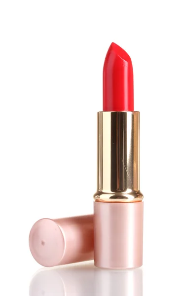 Beautiful red lipstick isolated on white — Stock Photo, Image