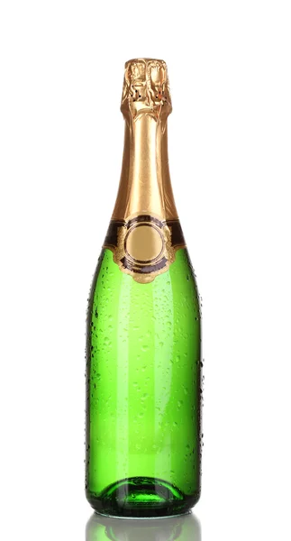 Бутылка шампанского, изолированного на белом — стоковое фото