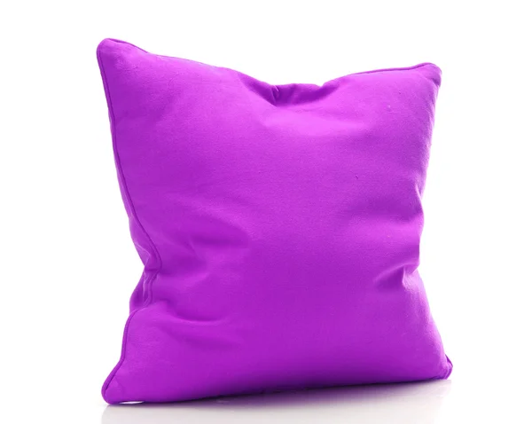 Bright purple pillow isolated on white — Stock Photo, Image