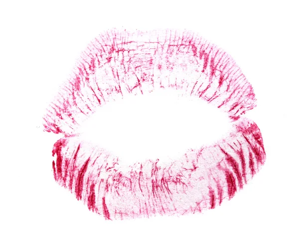 Ροζ χείλη απομονωμένα σε λευκό — Φωτογραφία Αρχείου