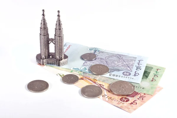 stock image Petronas towers and malaysian money