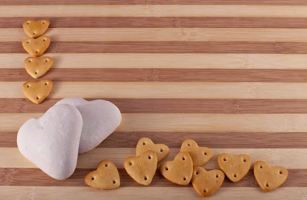 Valentine pozadí s cookies — Stock fotografie