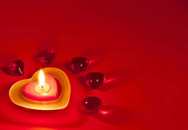 Tło valentine z świeca — Zdjęcie stockowe