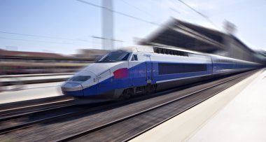 High-speed train in motion clipart