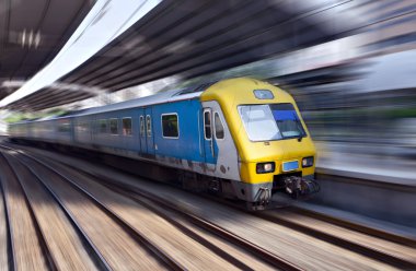 High-speed train in motion clipart