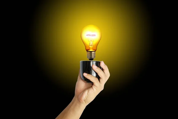 stock image Light bulb in hand