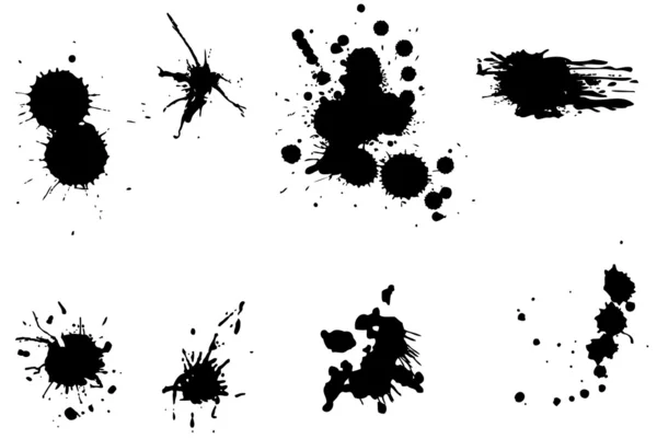 stock image Several drops of black on a white background