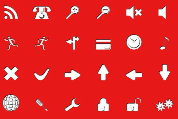 Iconos en el nuevo rojo electrónico — Foto de Stock