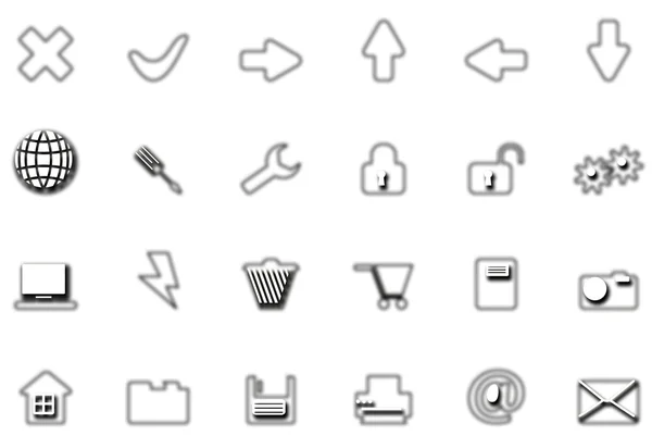 Nuove icone elettroniche su sfondo bianco — Foto Stock