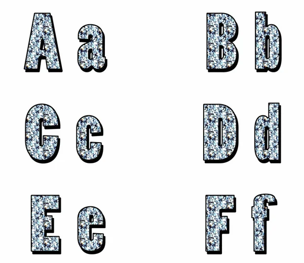 Alphabet diamonds on a white background — Stock Photo, Image