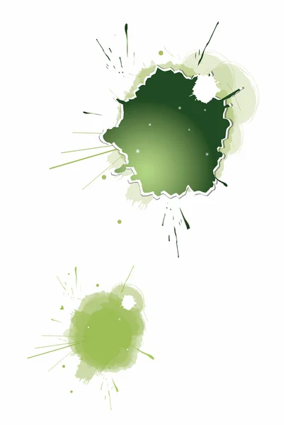 Mancha de tinta verde no fundo branco . — Fotografia de Stock