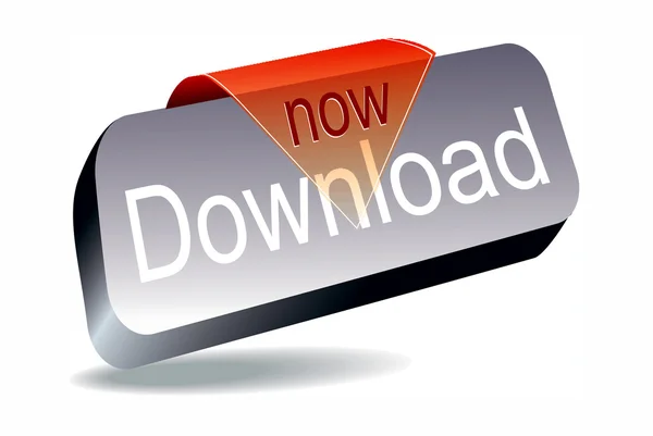 Botão de download no fundo branco — Fotografia de Stock
