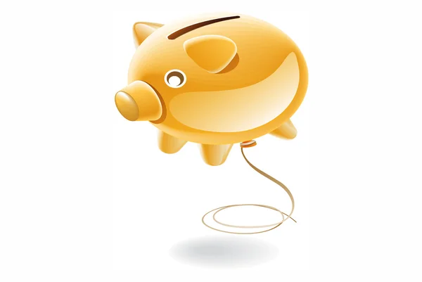 Свинья копилка с деньгами 3D иллюстрации — стоковое фото