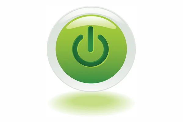 Botón Ecología - hojas verdes — Foto de Stock