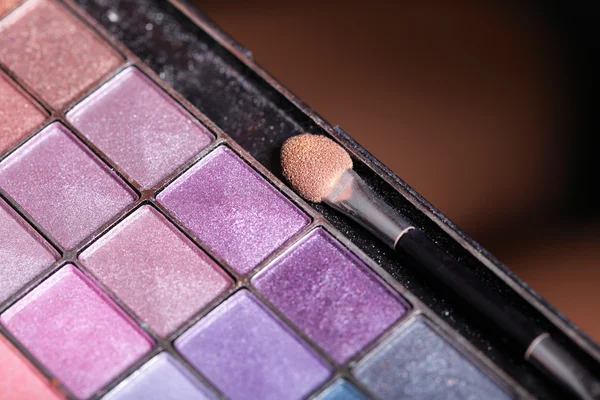 Set of professional colorful eyeshadow palette in close-up — Stock Photo, Image