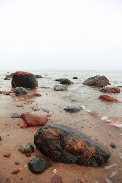 Stones in sea water autumn — Stock Photo, Image