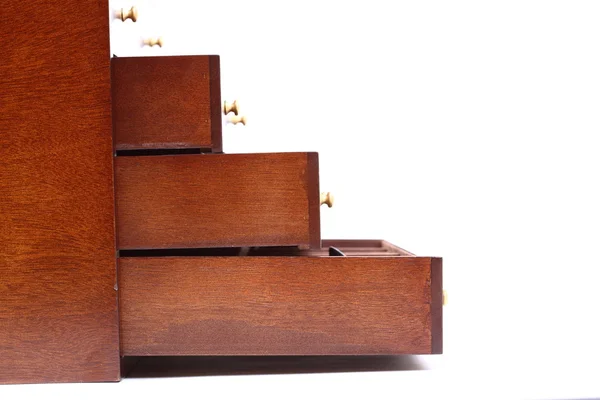 Izolovaná krabice tmavá dřevěná — Stock fotografie