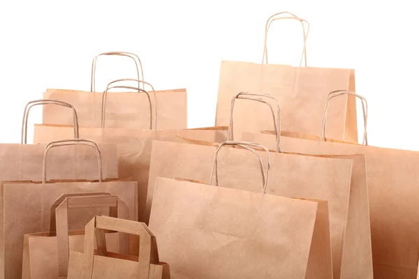 Shopping sacs-cadeaux brun isolé — Photo