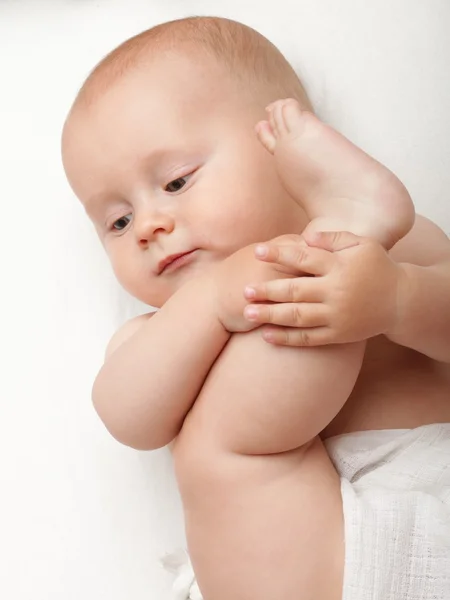 Baby boy in diaper — Stock Photo, Image