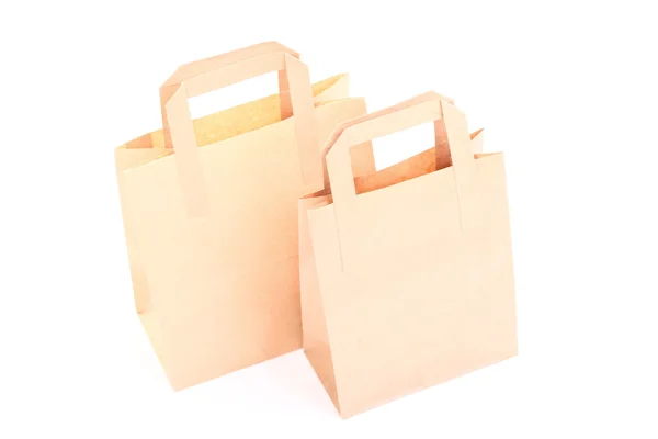 Nákupní tašky hnědé dar izolované — Stock fotografie