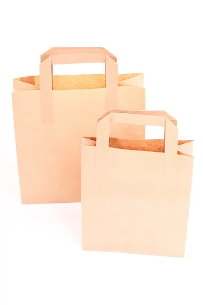 Izole kahverengi hediye çanta alışveriş — Stok fotoğraf