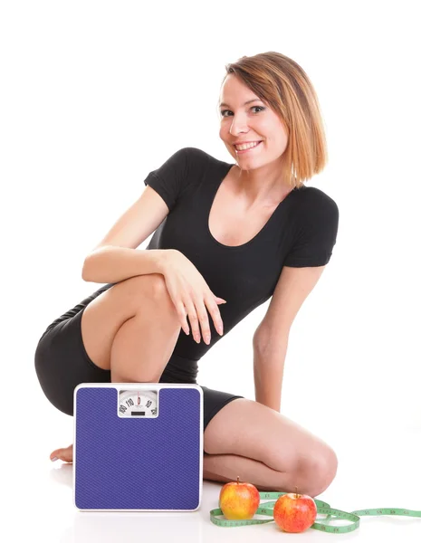 Portret jonge gezonde vrouw dieet concept — Stockfoto