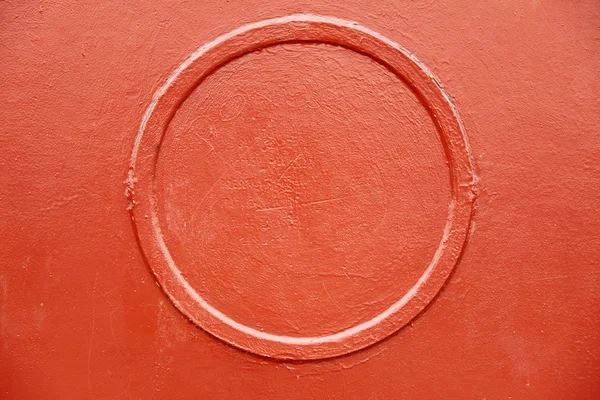 Oude metalen rode cirkel achtergrondstructuur — Stockfoto