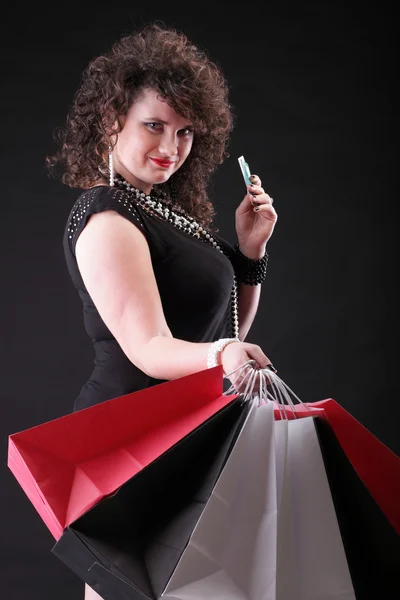 Lovely woman with shopping bags — Stock Photo, Image