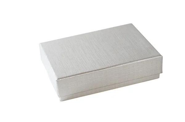 Stříbrný box pro balení dárků — Stock fotografie