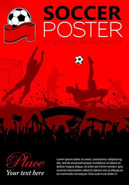 Cartaz de futebol — Vetor de Stock