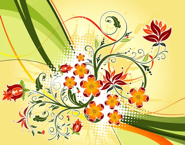 Grunge flower background — Stock Vector