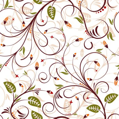 Seamless flower pattern clipart