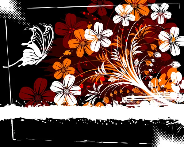 Fond de fleur grunge — Image vectorielle