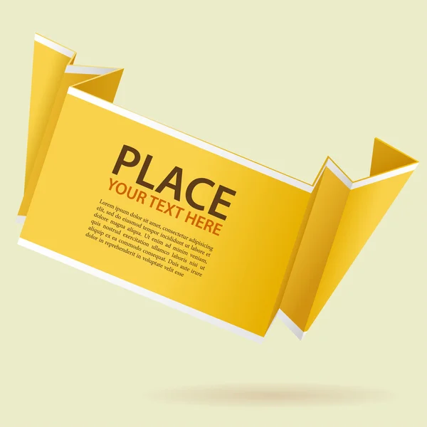 Bannière en papier Origami — Image vectorielle
