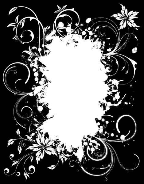 Grunge floral frame — Stockvector