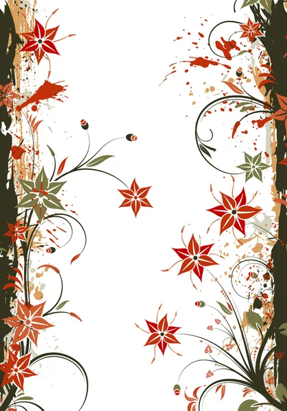 Гранжевая цветочная рамка — стоковый вектор