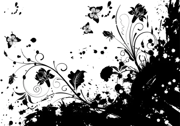 Grunge-Blumengestell — Stockvektor
