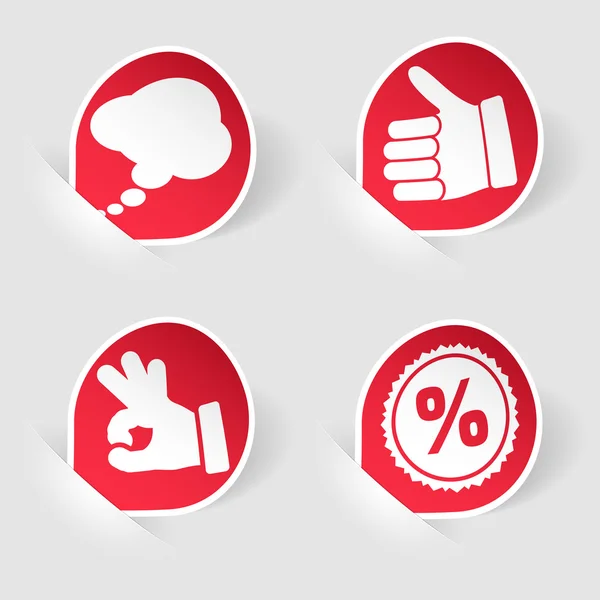 Collect Sticker with Hand, Speech Bubble and Stamp Icon — Stock Vector