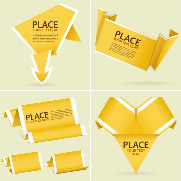 Coletar papel Origami Banner —  Vetores de Stock