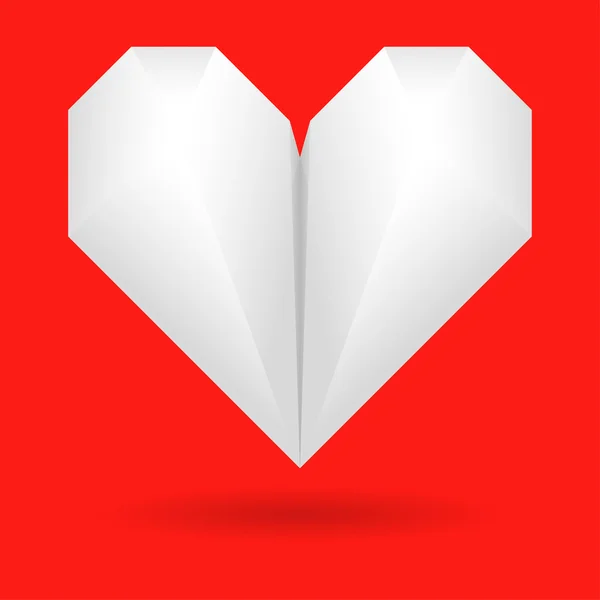 Papel origami coração —  Vetores de Stock