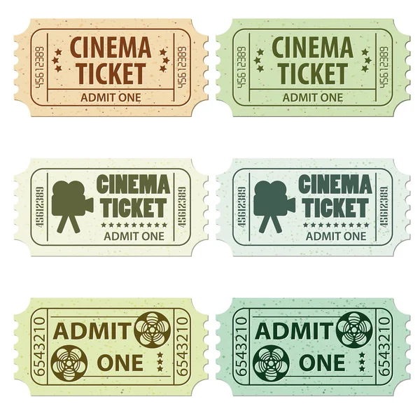 Set Biglietto cinema — Vettoriale Stock