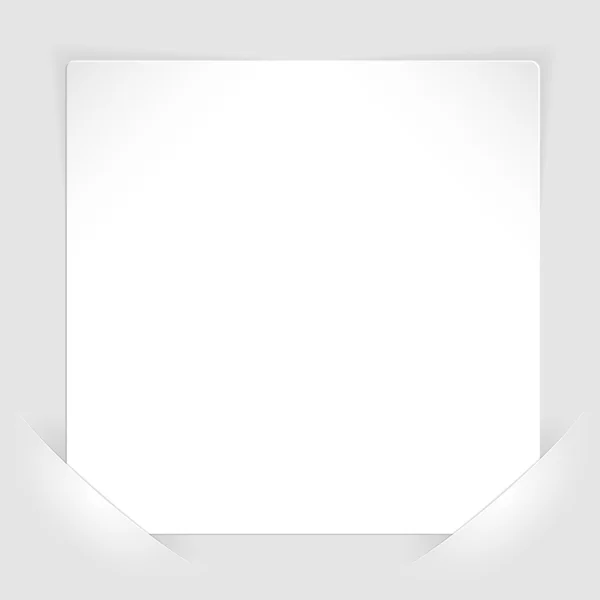 Vel wit papier gemonteerd in zakken — Stockvector