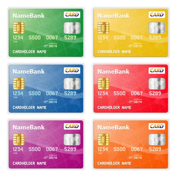 Conjunto de tarjetas de crédito — Vector de stock