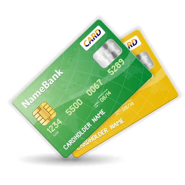 Satz Kreditkarten — Stockvektor