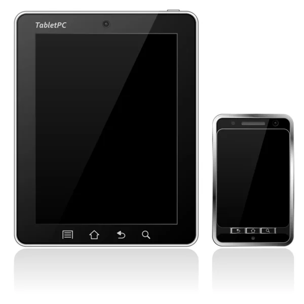 Tablet PC y teléfono móvil — Vector de stock