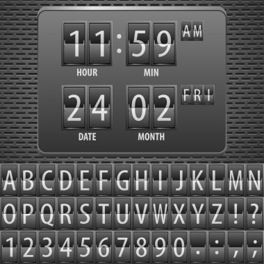 Countdown Timer on the Mechanical Timetable clipart