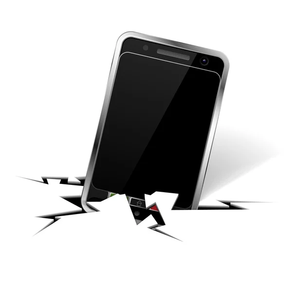 Smartphone w crack — Wektor stockowy