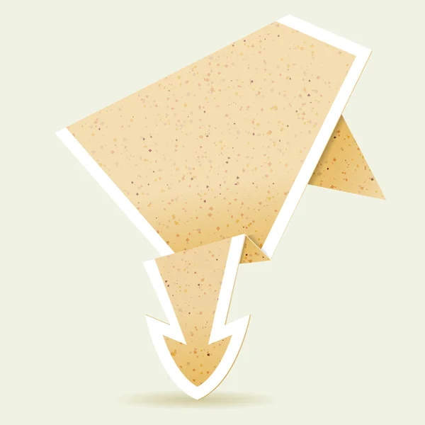 Flecha de origami de papel — Vector de stock