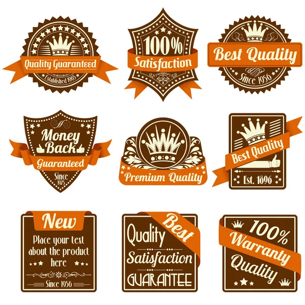 Quality and Guarantee Labels — Stock Vector