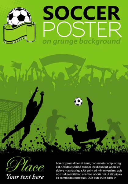 Футбольний плакат Ліцензійні Стокові Ілюстрації